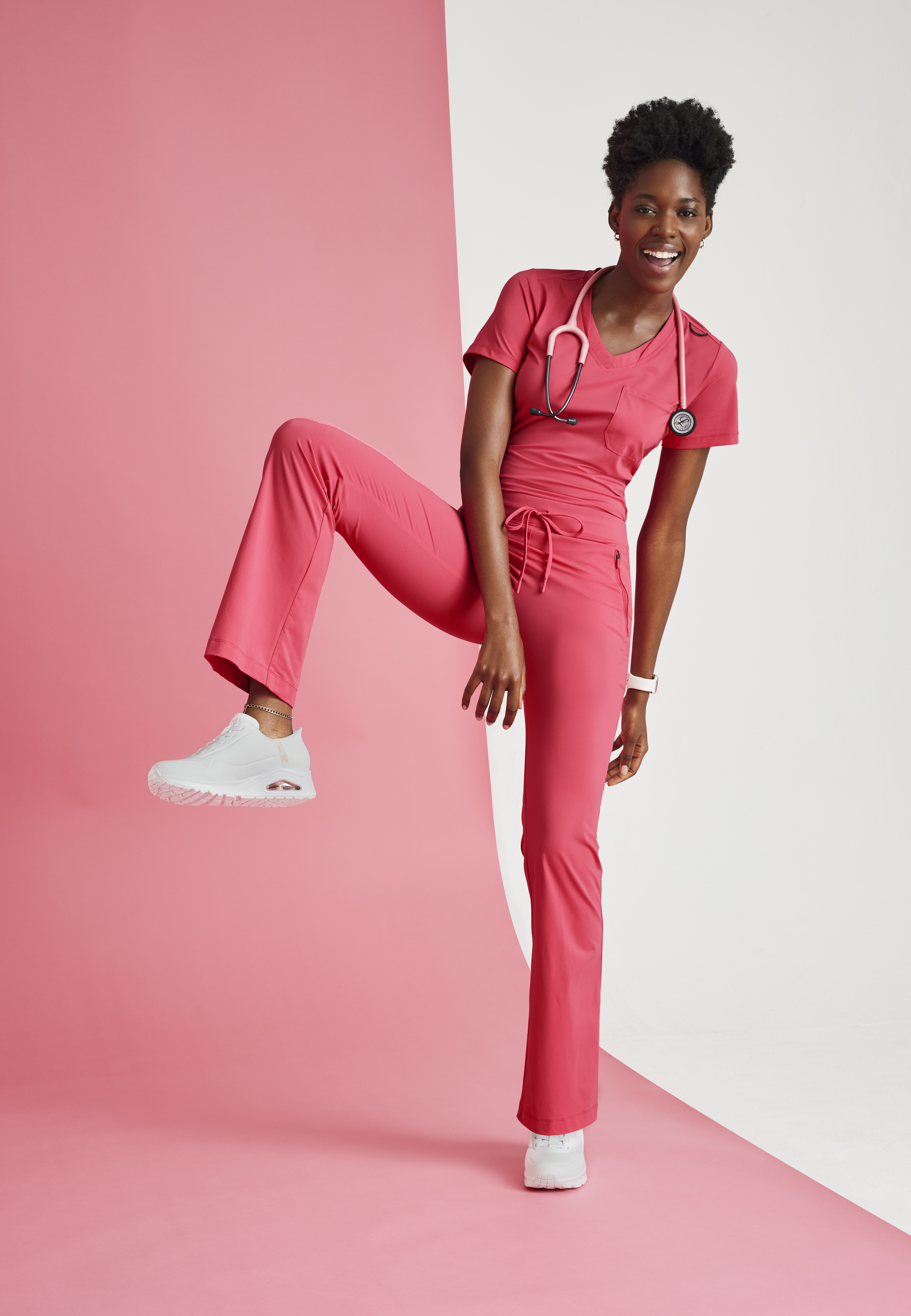 Komplet medyczny damski Skechers Slip-Ins Punch Pink
